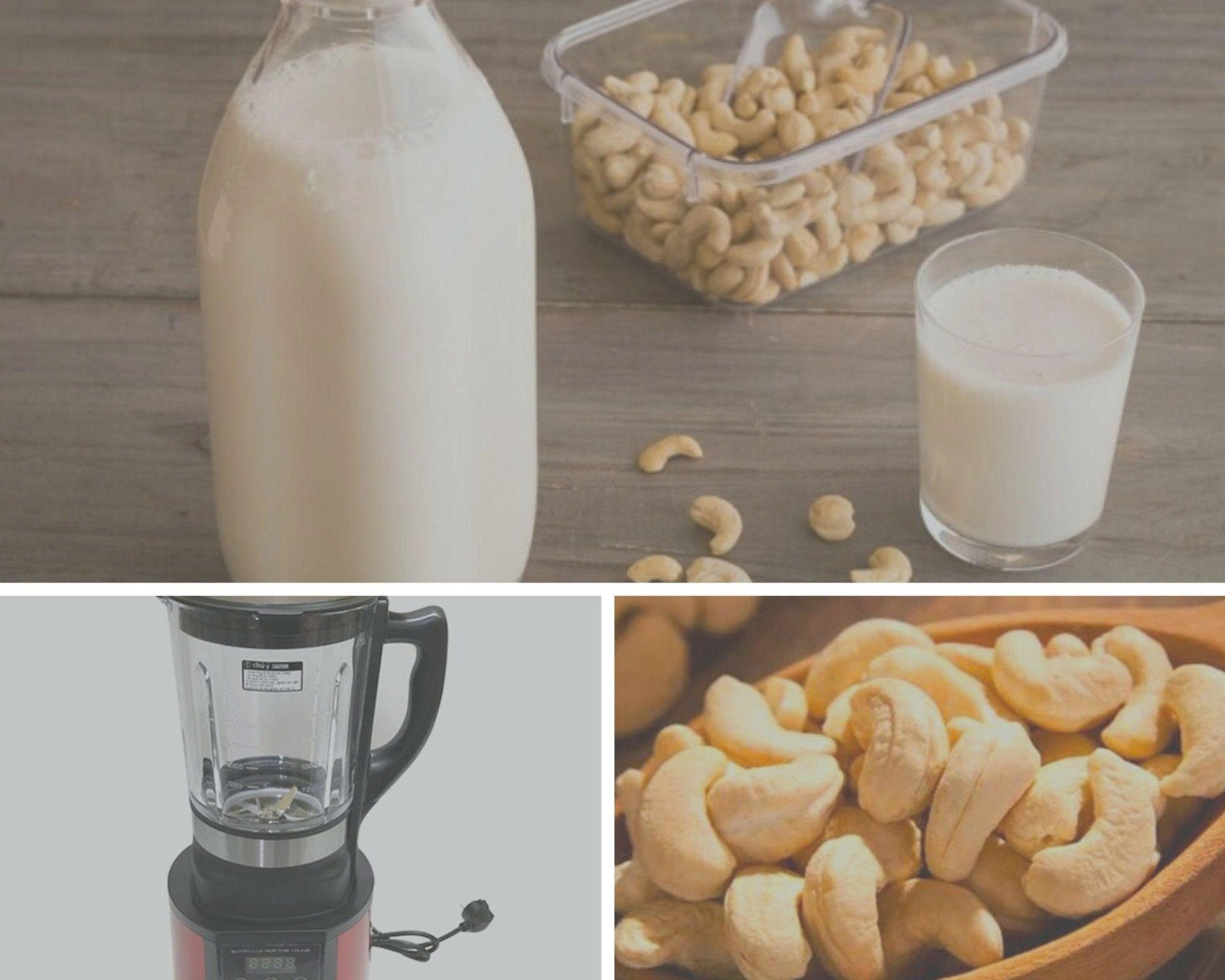 Cách làm sữa hạt điều bằng máy Ranbem