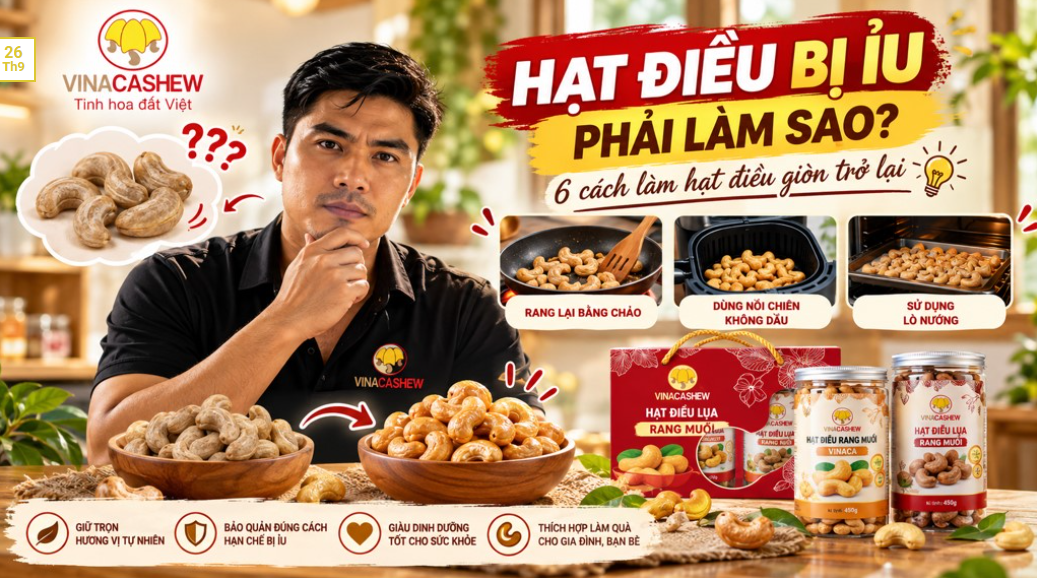 Hạt điều bị ỉu phải làm sao? 6 cách làm hạt điều giòn trở lại